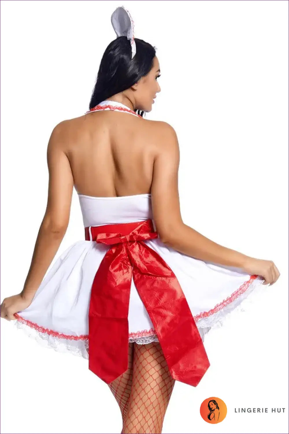 Nurse Costume Outfit with Full Skirt - Pin-up Glamour Edit - as Shown / one Size - Set - Lingerie Hut - Halloween • Mini