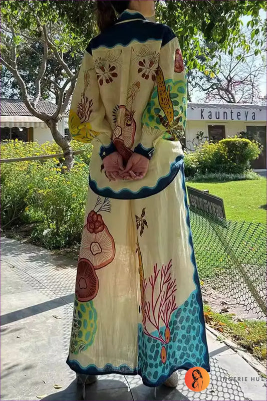 Ocean Print co Ord Set - Quiet Confidence Effortless Ease - Lingerie Hut - Boho • Casual • Everyday • Floral