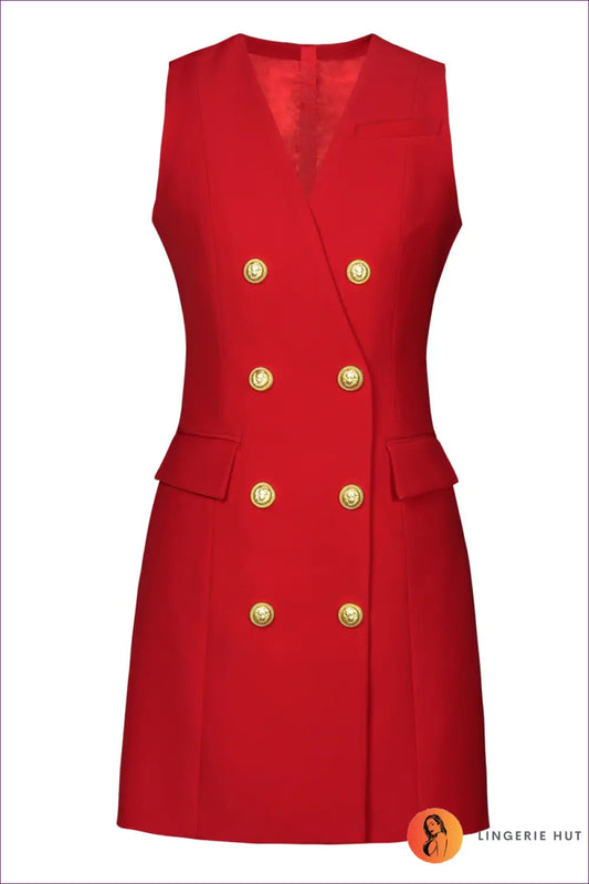 Office Mini Dress with Pockets - Elegant Without the Effort - s / Red - Dresses - Lingerie Hut - Casual • Everyday