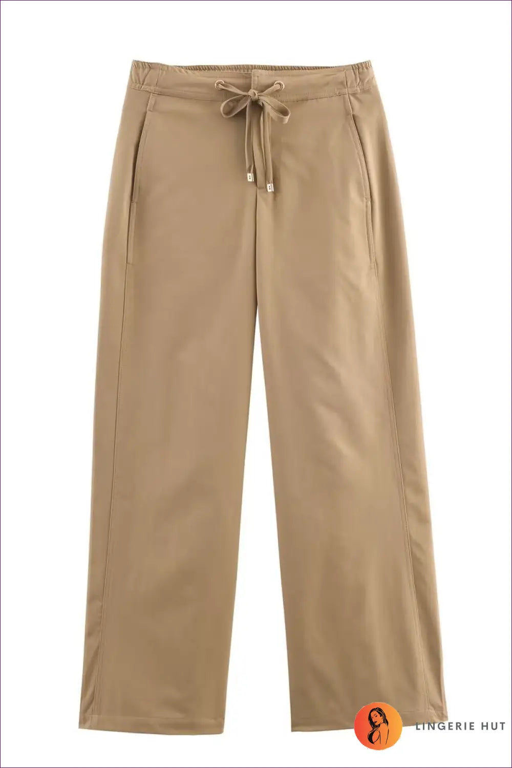 Co Ord Set with Collared Top & Wide-leg Trousers - Effortless Ease - s / Khaki Pants - Casual • Clothing • Elegant