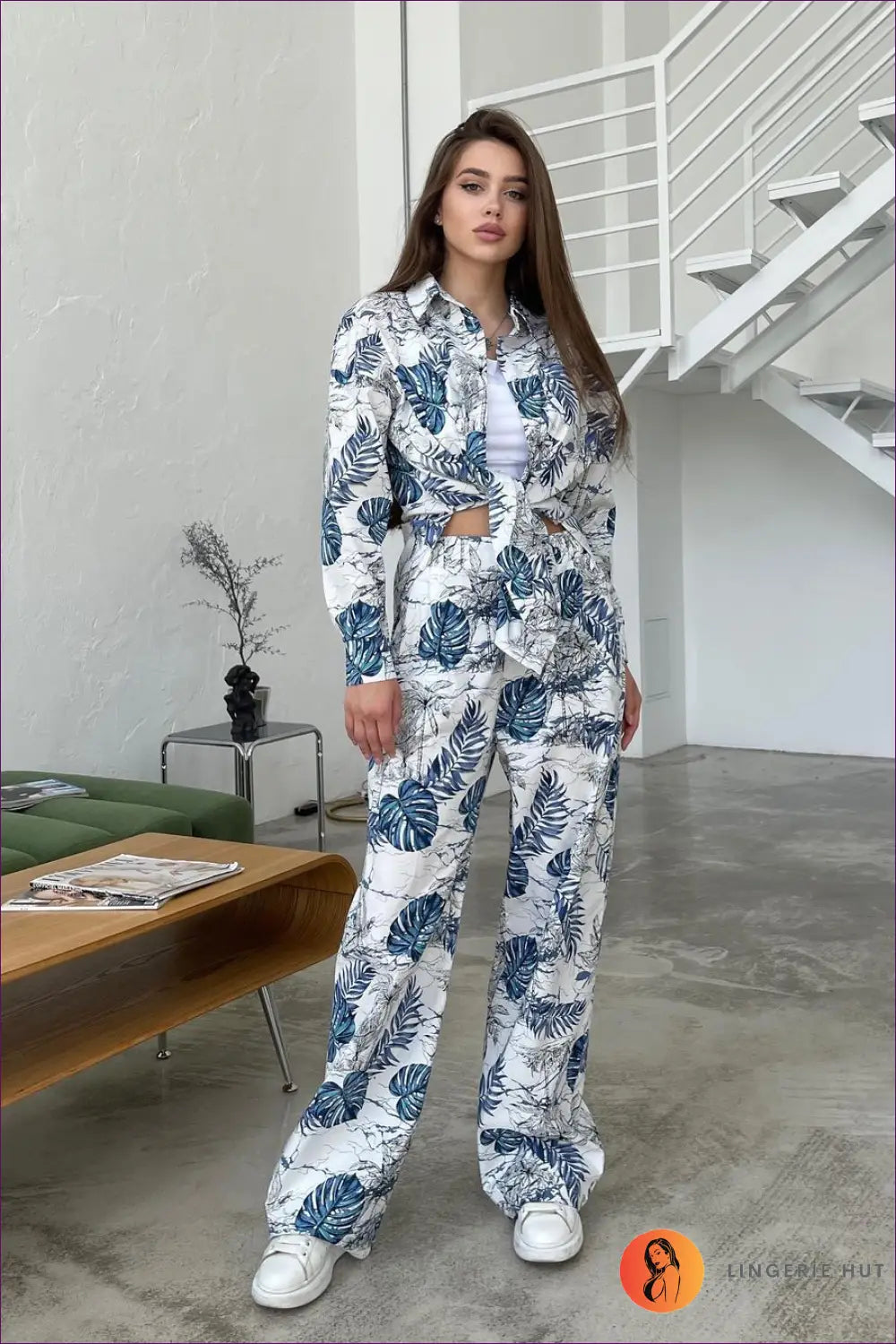 Cutout Halter Jumpsuit co Ord Set - Summer Evenings Sorted - s / Printed - Lingerie Hut - Beachwear • Casual • Everyday