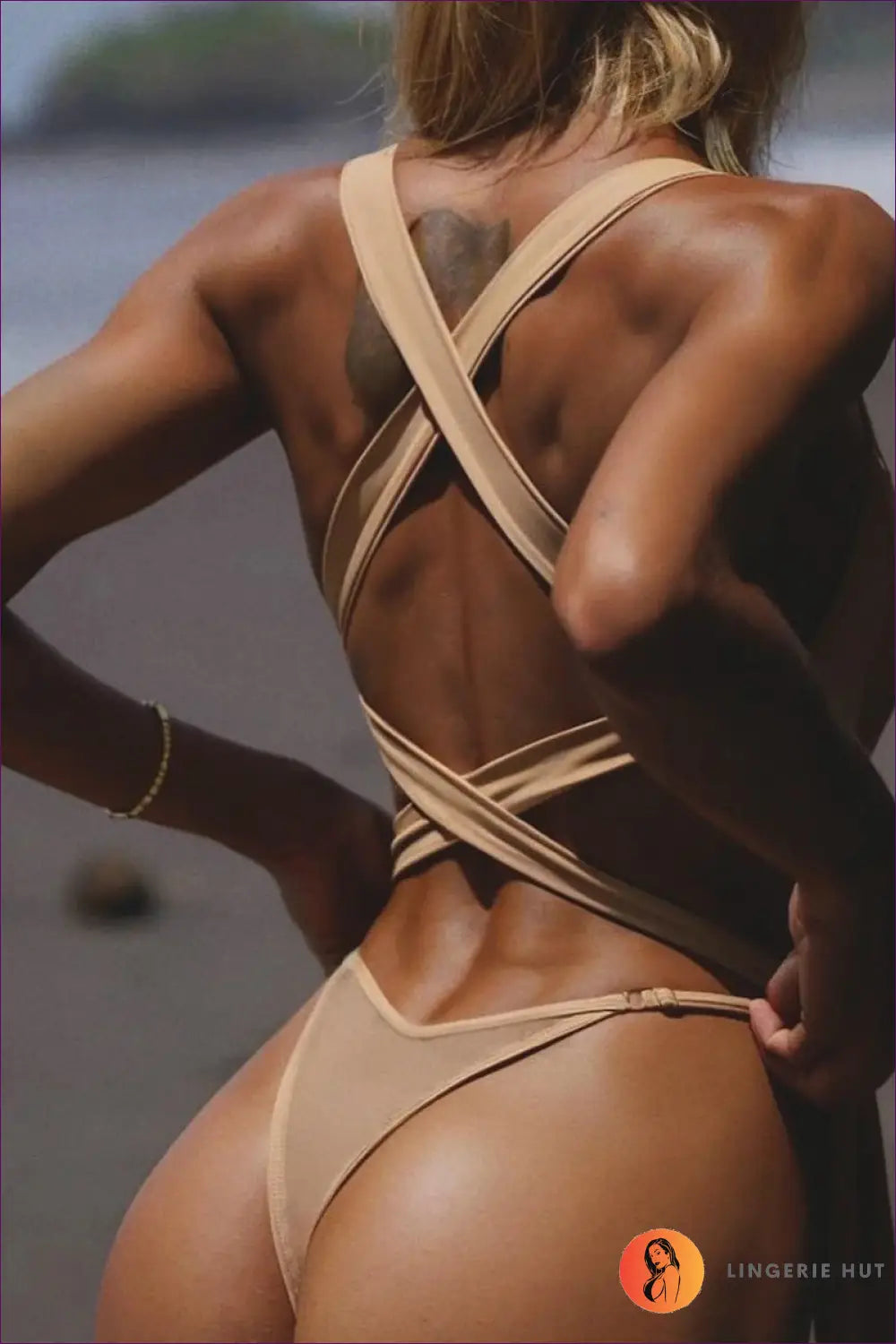 Patchwork One-piece Swimsuit - Effortless Boho Escape - Swimwear - Backless • Beachwear • Cutout • Elegant - Lingerie