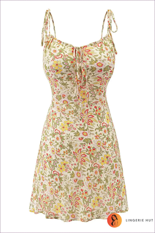 Pink Square-neck Bubble Skirt Cami Dress - Ruched Waist - s / Multi - Boho • Elegant • Everyday • just in - Pullwind