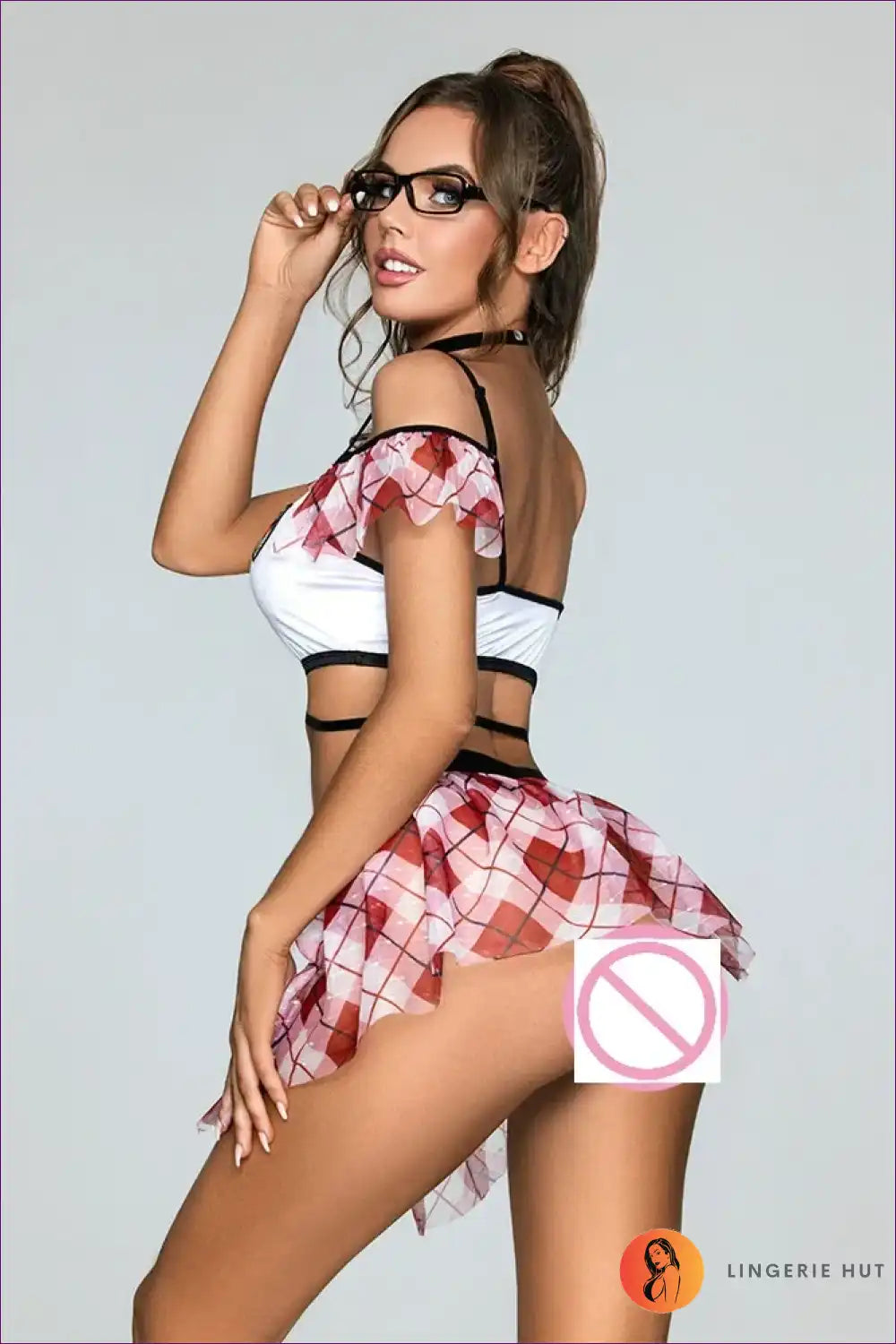 Plaid Skirt Cosplay Lingerie Set - Playful Bedroom Confidence for Casual, co Ord, just In, Lingerie, Mini