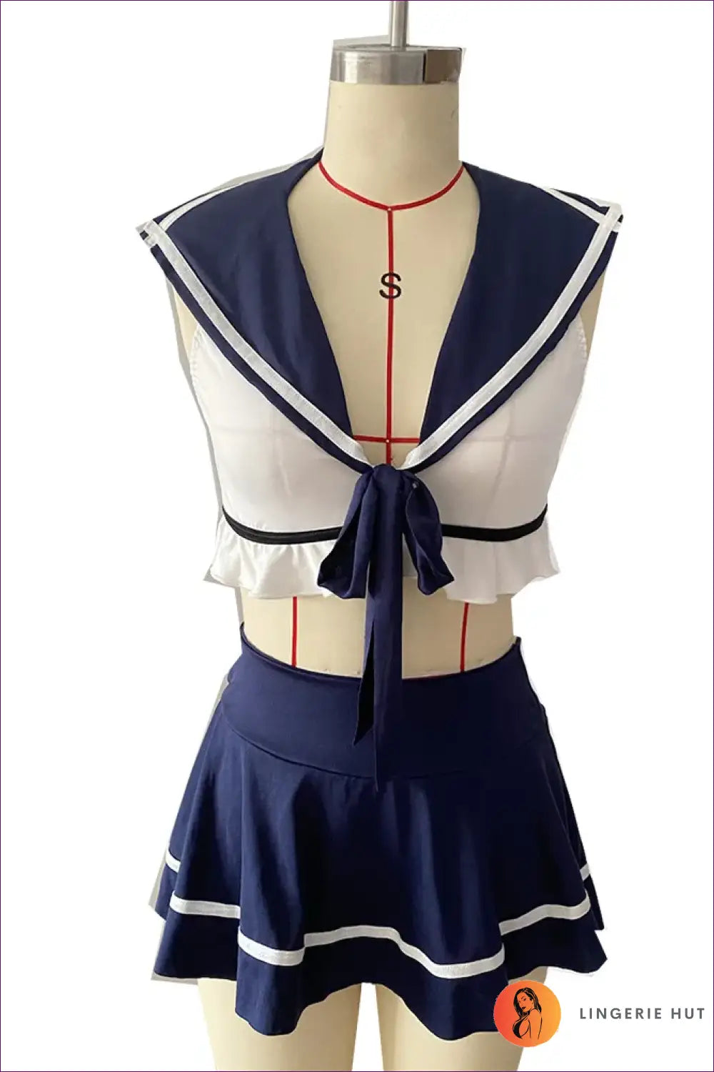 Pleated Skirt Lingerie co Ord Set - Spirited Boudoir Mood - Hut - Crop • Date Night