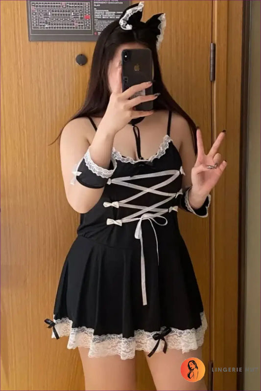 Plus Size Maid Costume - Anime Fantasy Roleplay Ready - Outfit Set - Lingerie Hut - All Season • Boudoir • Clubwear