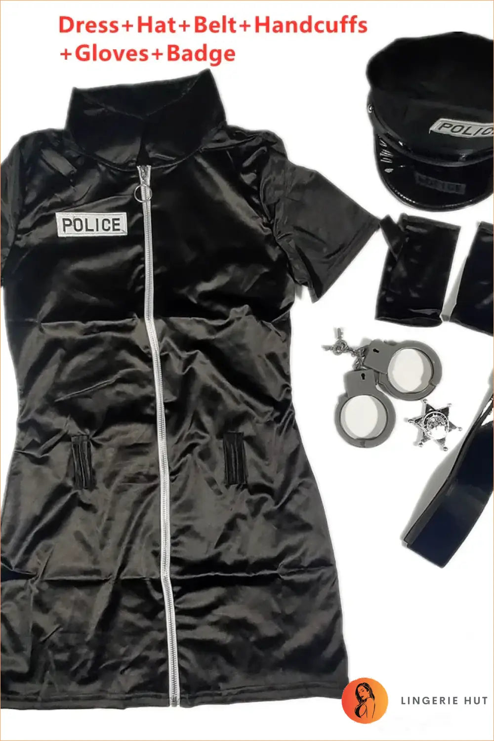 Police Costume - Fantasy Roleplay Ready - Black / s - Outfit Set - Halloween • Night out • Party • Lingerie Hut