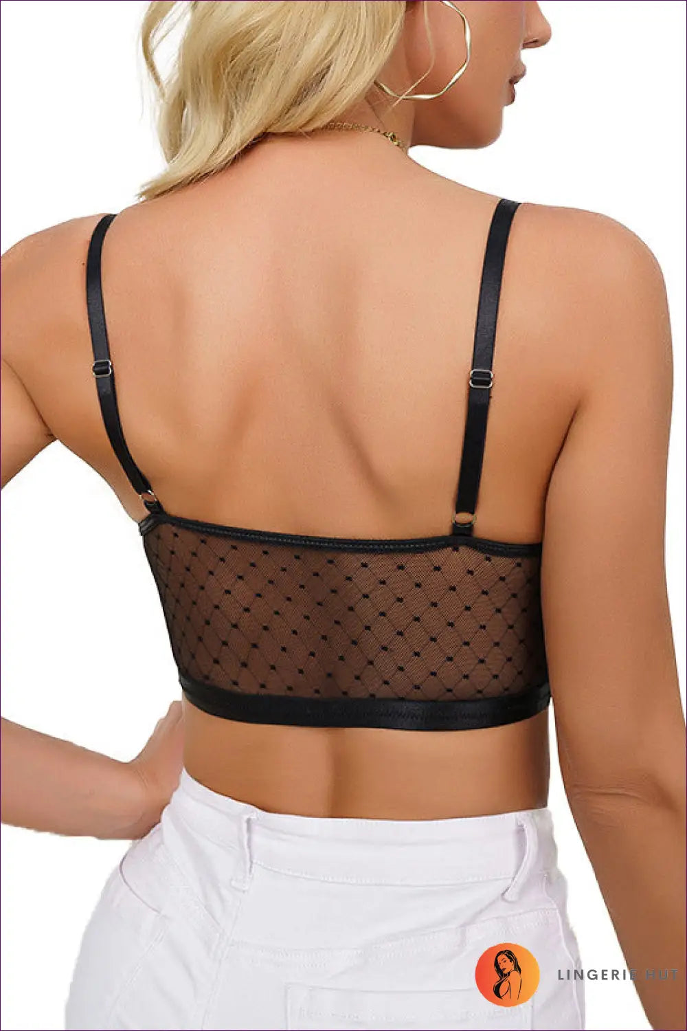 Polka Dot Lace Crop Top - the one They’ll Ask About - Shirts & Tops - Lingerie Hut - Cutout • Date Night • Everyday