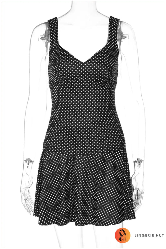 Polka Dot Mini co Ord Set - Retro Summer Charm Effortless Playfulness - s / Black - Lingerie Hut - A-line • Casual