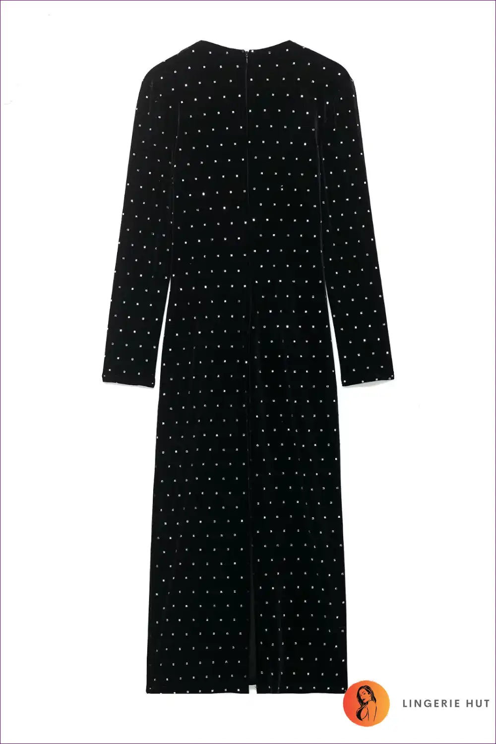 Polka Dot Wrap Midi Dress with Long Sleeves for Autumn, Casual, Dress, Everyday, Formal Wear