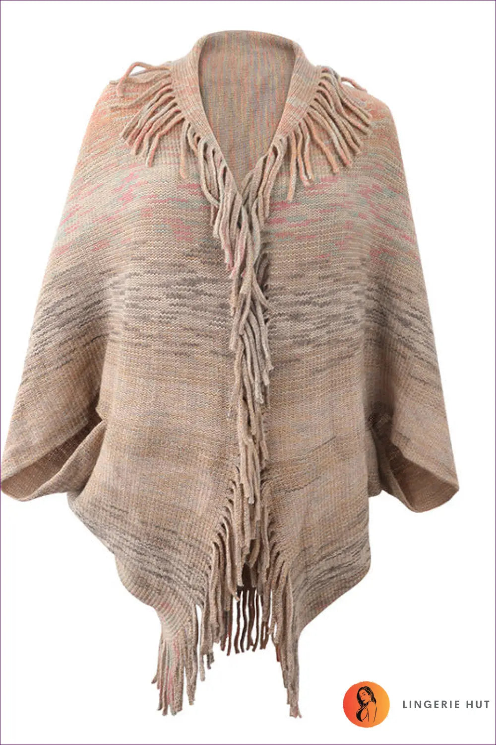 Fringe Poncho Top - Effortlessly Bohemian Layers - one Size / Khaki - Autumn • Boho • Casual • Clothing • Everyday
