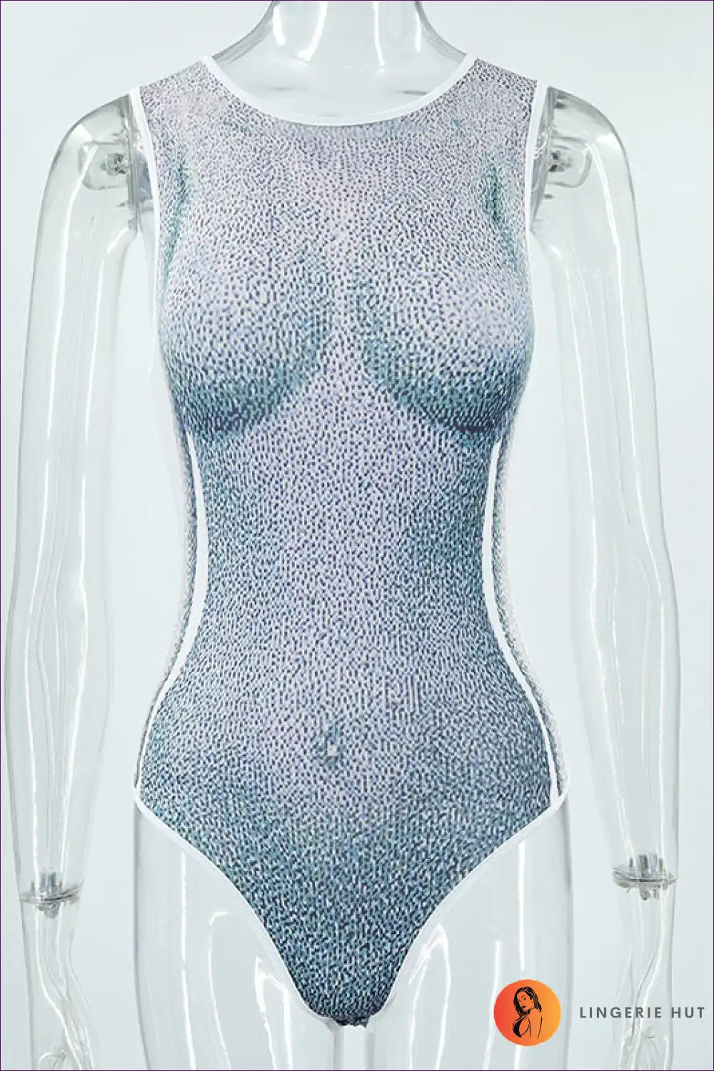 Turn Up The Heat With Our Printed Sexy Vest Bodysuit. This Slim-fit, Sleeveless Piece Features a Digital