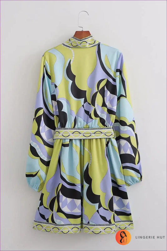 Printed Shirt Dress with Tie Belt - Effortless Chic