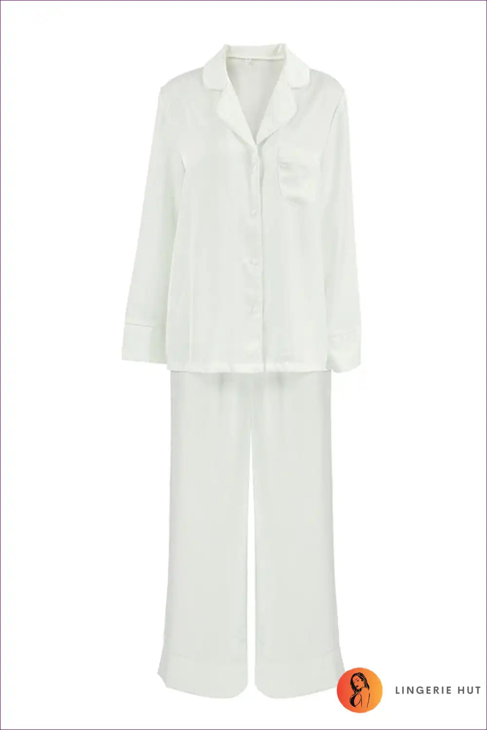 Pyjama Set with Button Front - Classic Elegance for All Season, Casual, Cotton, Everyday,