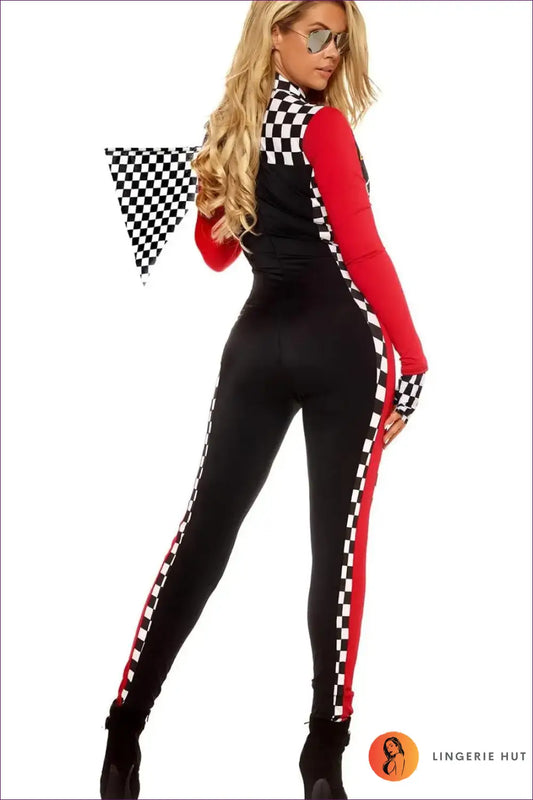 Race Car Driver Costume Jumpsuit - Fast Lane Fantasy - Lingerie Hut - Clubwear • Evening Wear • Glamour • Halloween