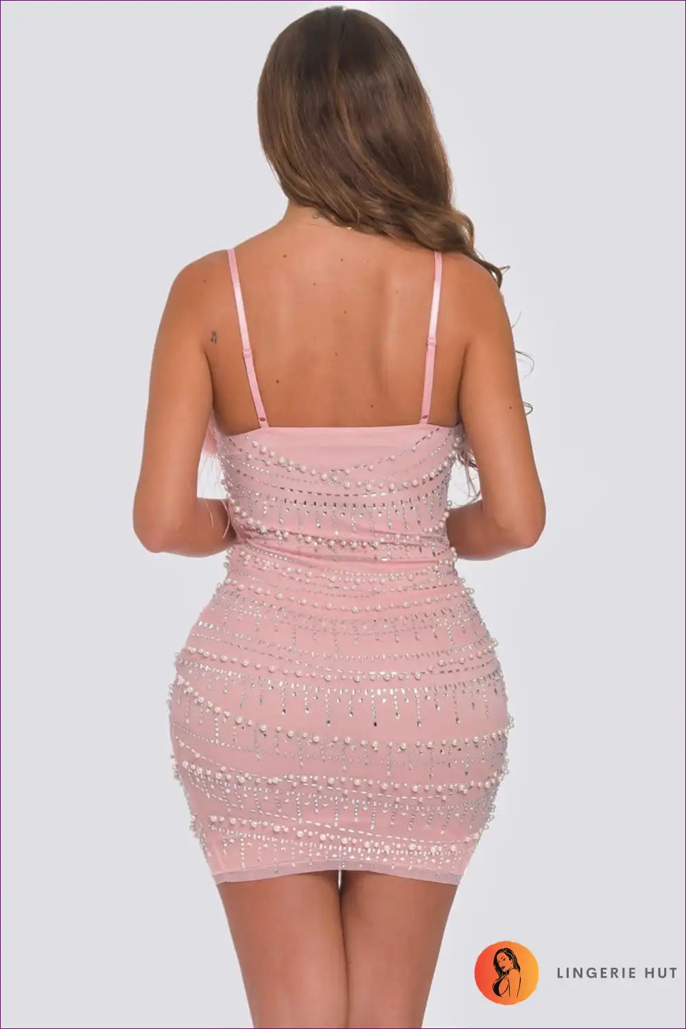 Rhinestone Feather Bodycon Dress – Summer Glam For x