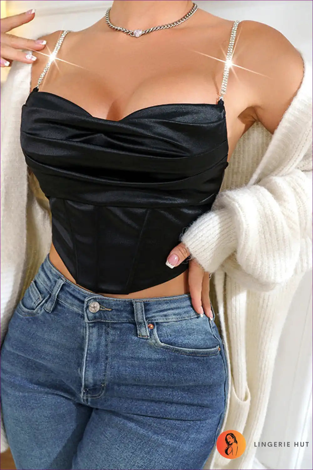 Step Up Your Style Game With Our Rhinestone Rapture Cami! Sexy, Sleek, And Oh-so-chic, It’s The Summer