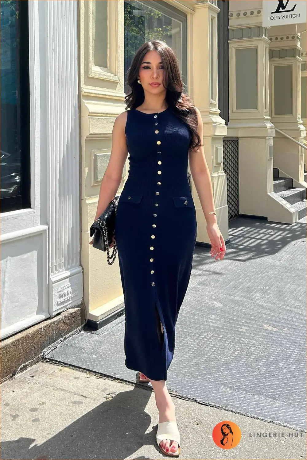 Ribbed Button-up Maxi Dress - Day-to-night Versatility - s / Blue - Dresses - Button Front • Casual • Clothing • Cotton