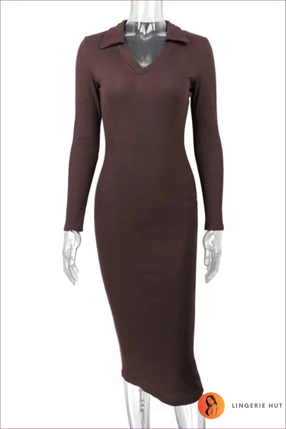 Ribbed Knit Midi Dress - Effortless Elegance for any Occasion - s / Coffee - Dresses - Lingerie Hut - Autumn • Bodycon