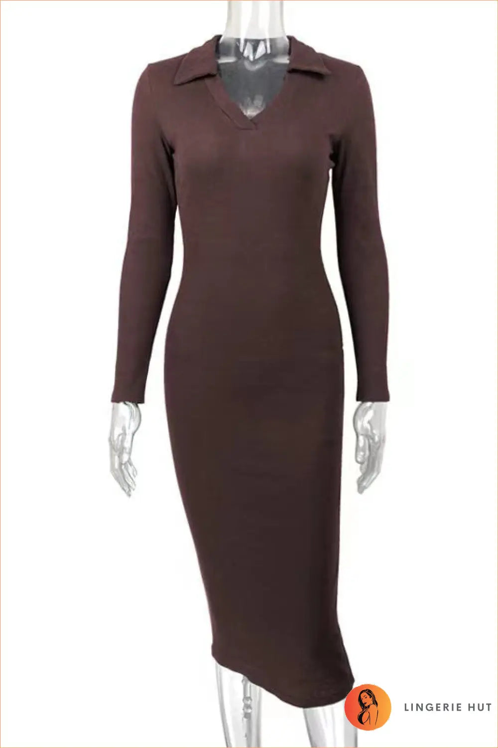 Ribbed Knit Midi Dress - Effortless Elegance for any Occasion - s / Coffee - Dresses - Lingerie Hut - Autumn • Bodycon