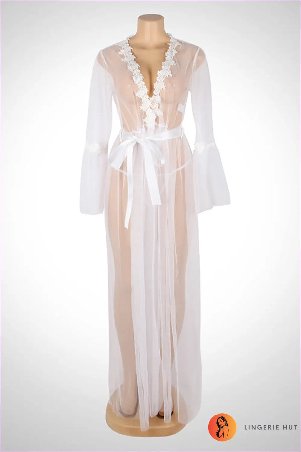 Maxi Sheer Panel Robe - Understated Morning Glamour - Lingerie Hut - All Season • Boudoir • Bridal • Header-fixed