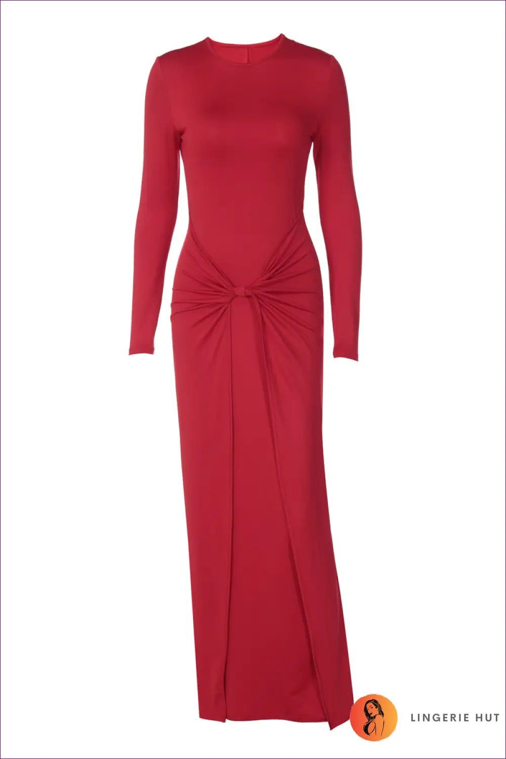 Ruched Bodycon Maxi Dress with Long Sleeves - Understated Glamour - Dresses - Clothing • Date Night • Lingerie Hut