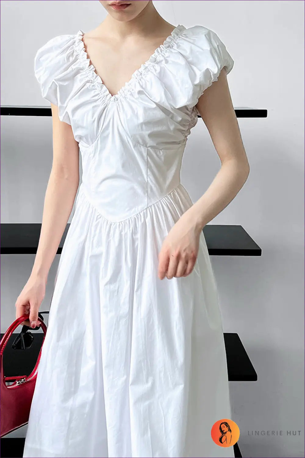 Ruffled Midi Dress - Effortless Elegance for Special Events - s / White - Dresses - A-line • Evening Wear • Formal