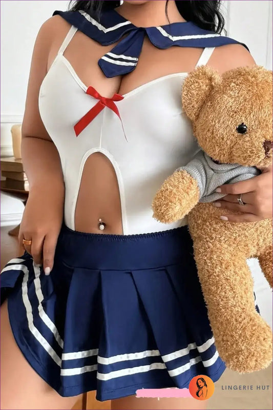 Sailor Costume with Cutout Bodysuit Set - Playful Confidence - just in • Party • Role Play • Theme Parties - Lingerie