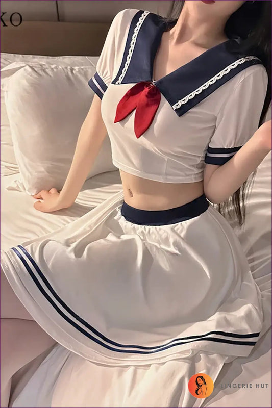 Sailor Student Costume Set - Playful Anime Inspiration - Outfit - Lingerie Hut - Casual • Everyday • Mini • Navy