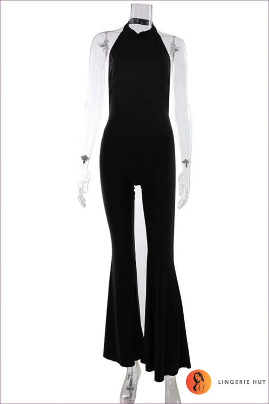 Satin Halter Maxi Dress with Backless Detail - Red Carpet Glam - s / Black - Dresses - Lingerie Hut - All Season