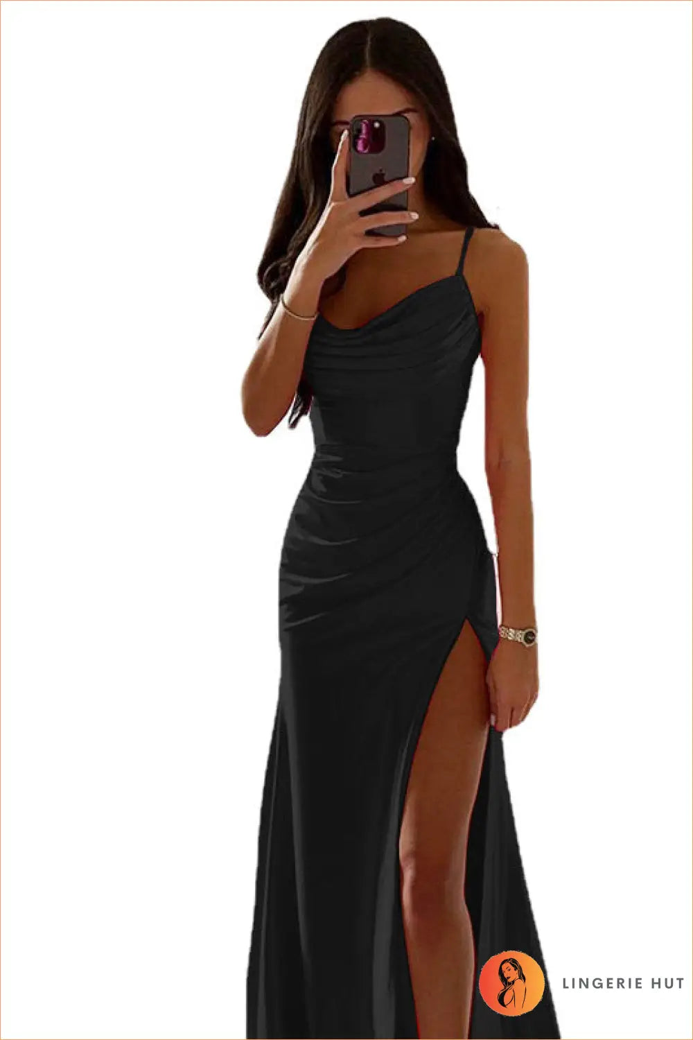 Satin Maxi Bodycon Dress - Understated Glamour - s / Black - Dresses - Clothing • Lingerie Hut