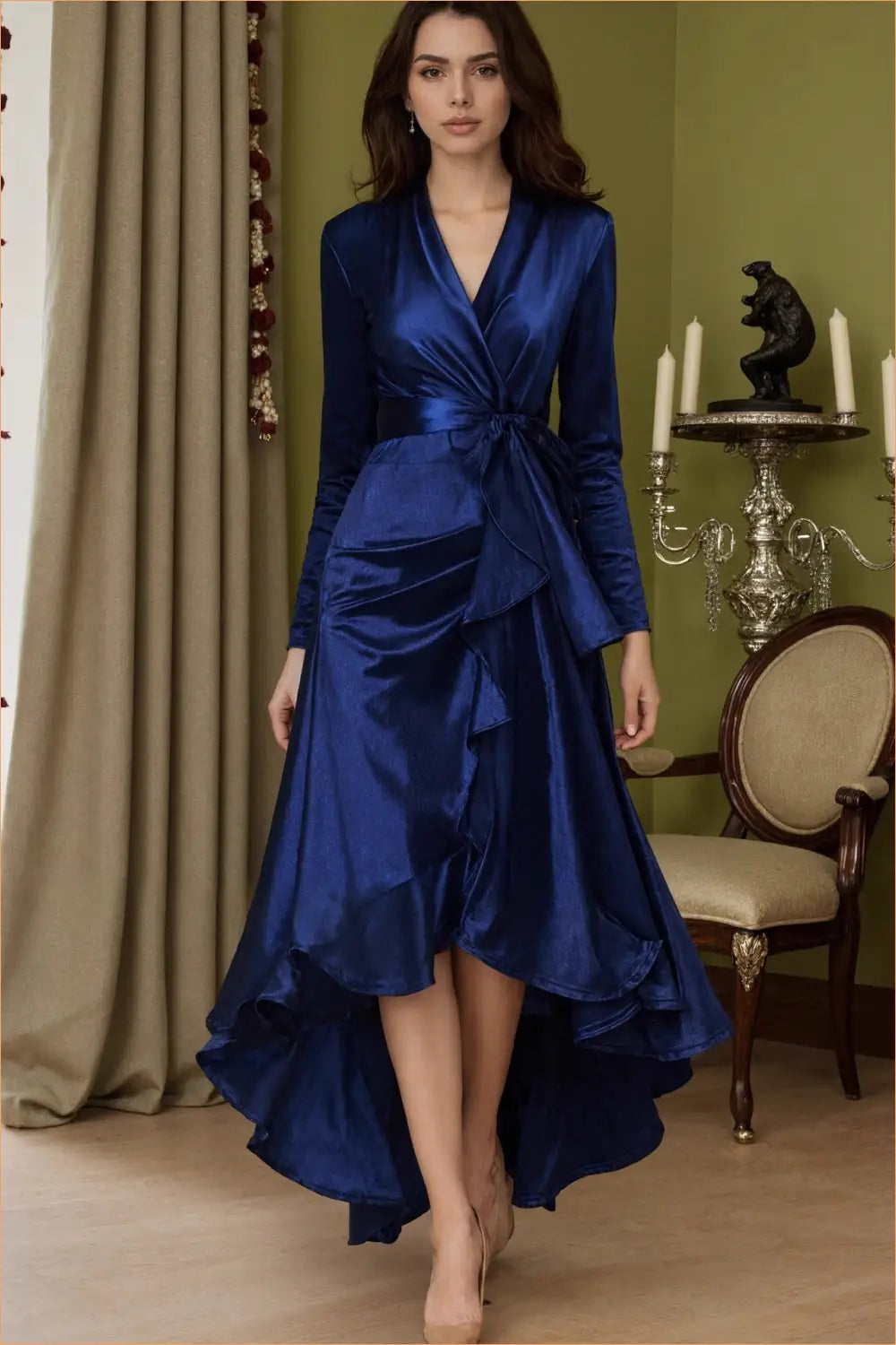 Satin Maxi A-line Dress - Understated Glamour - Dresses - A-line Dress • Autumn • Clothing • Lingerie Hut