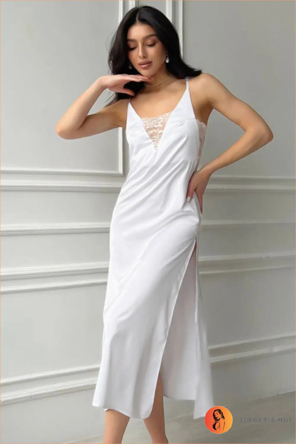 Satin Pyjama with Robe Set - Luxe Nights in - 2 Piece • Lace • Loungewear • Night in • Nightwear - Lingerie Hut