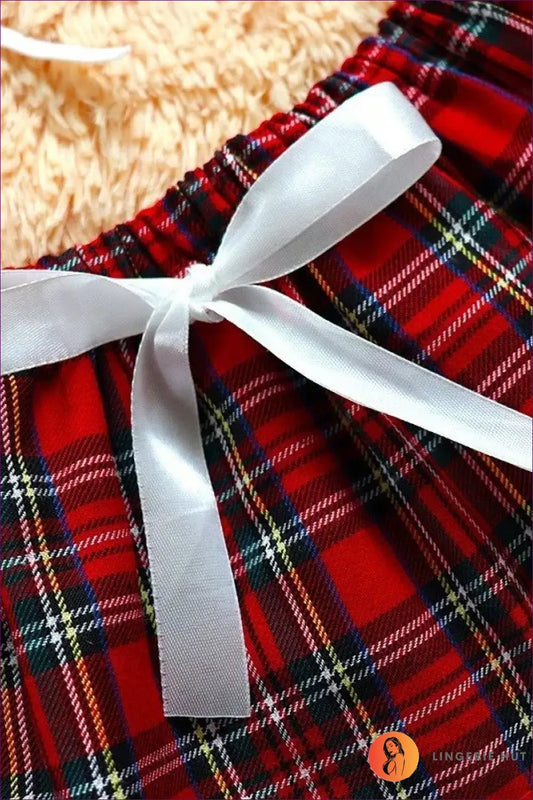 Schoolgirl Costume Set with Plaid Skirt - Fantasy Roleplay Ready - Bra - Lingerie Hut - Boudoir • Halter • Mini