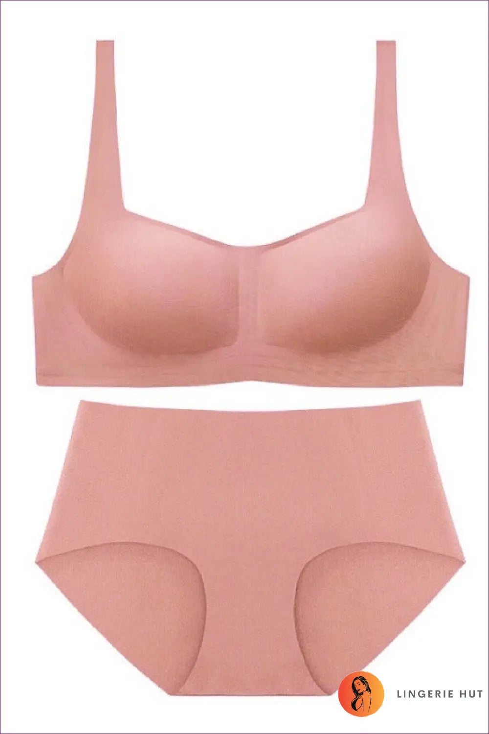 Seamless Square Neck Bra Set - Effortless Everyday Comfort - s / Pink Suit - Lingerie • Loungewear - Hut
