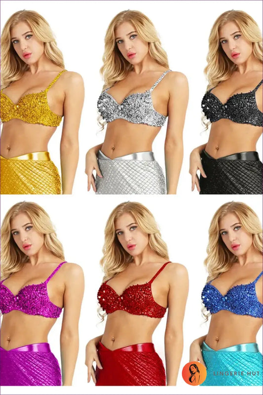 Sequin Crop Top with Beaded Detail - Festival Confidence - Lingerie Hut - Boho • Clubwear • Glamour • Metallic