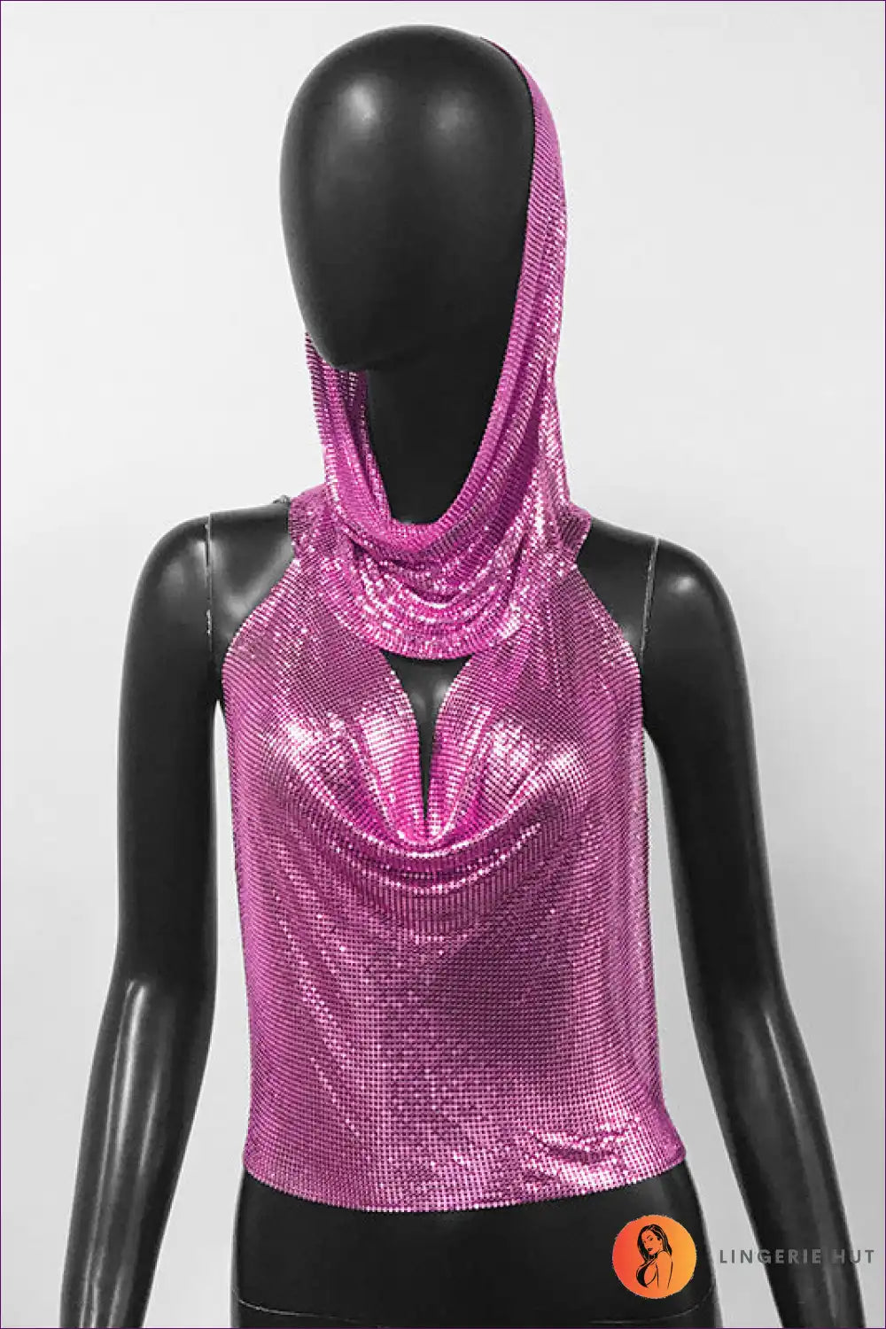 Sparkle In Style With Our Sequin Sling Headscarf Set! a Sexy, Bold Halter Tank Made From Innovative Metal