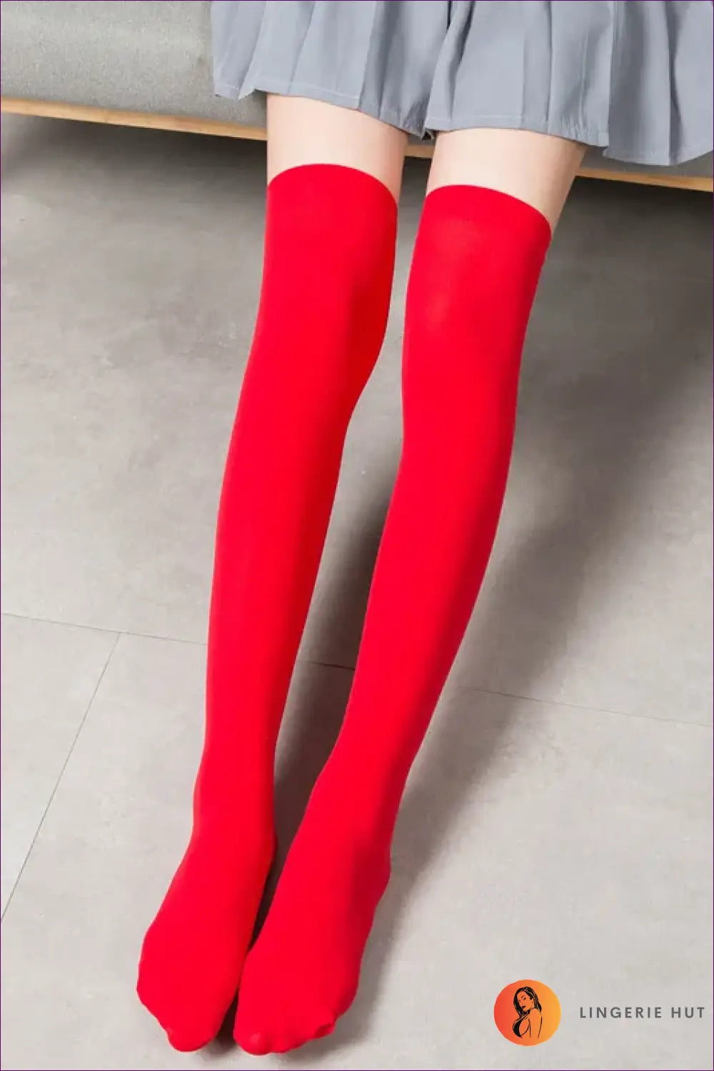 Maid Costume with Lace Skirt and Bows - Playful Fantasy Edit - Red Stocings / s - Outfit Set - Lingerie Hut - Boudoir