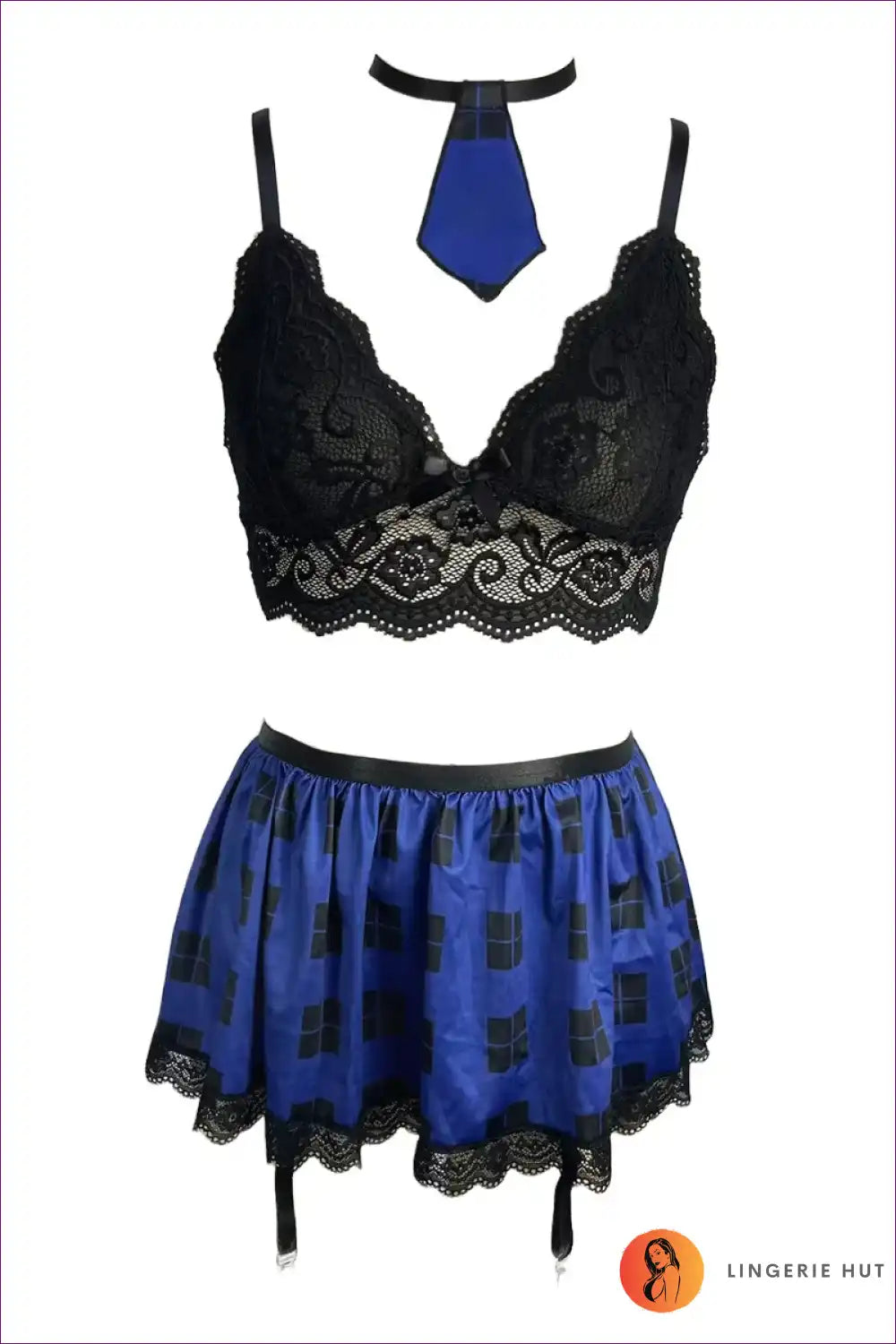 Sheer Lace Mini Skirt Set with Student-inspired Top - Playful Mood for Casual, co Ord, Floral, just In, Lace