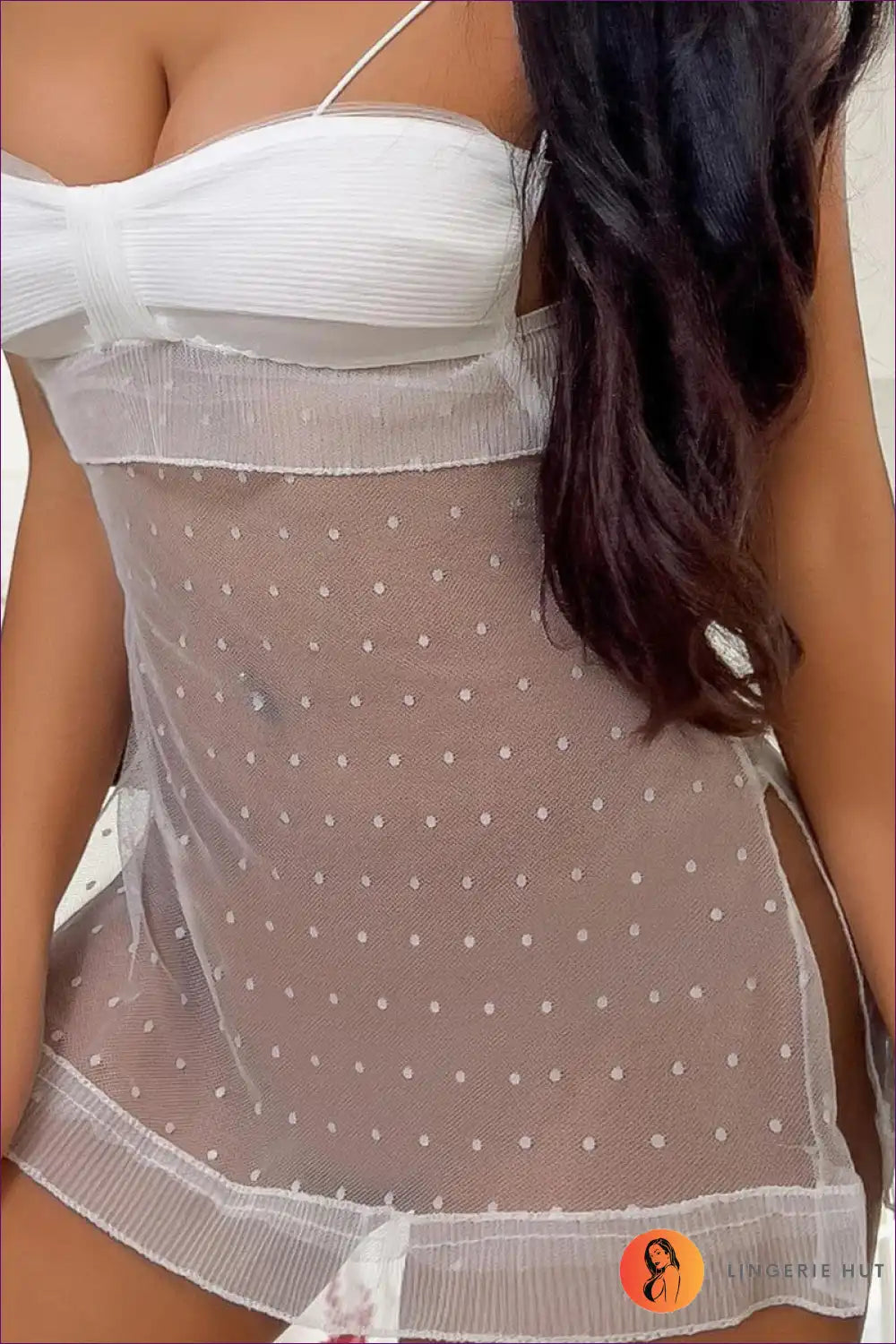 Sheer Polka Dot Babydoll - Playful Elegance for Babydoll, Boudoir, Bridal, Honeymoon, Lingerie