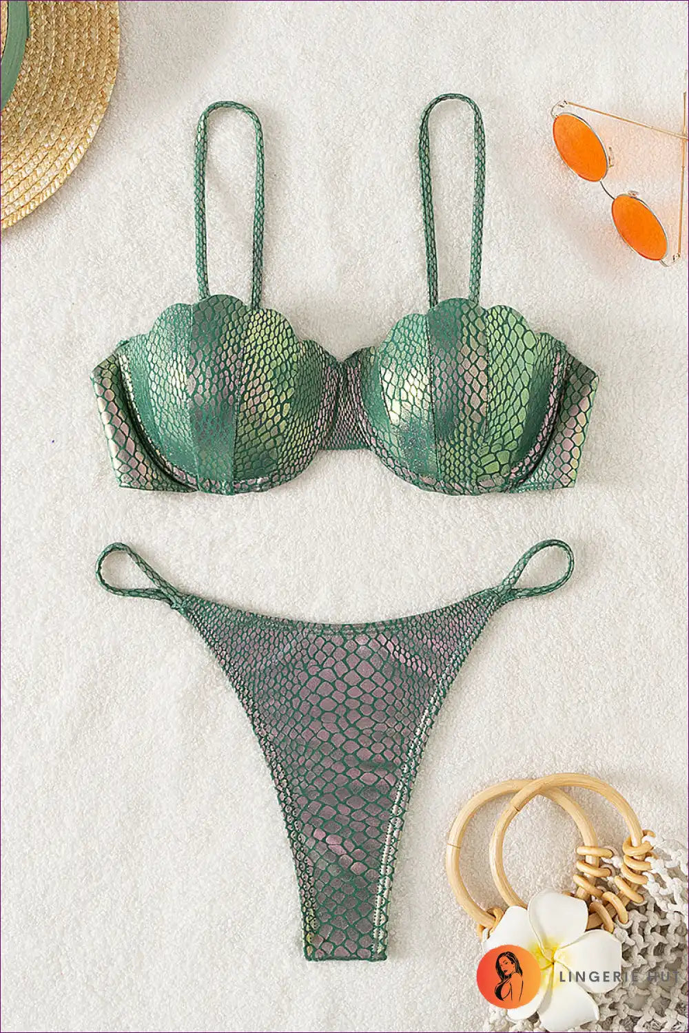 Shiny Push-up Bikini – Boho Beach Vibes For x