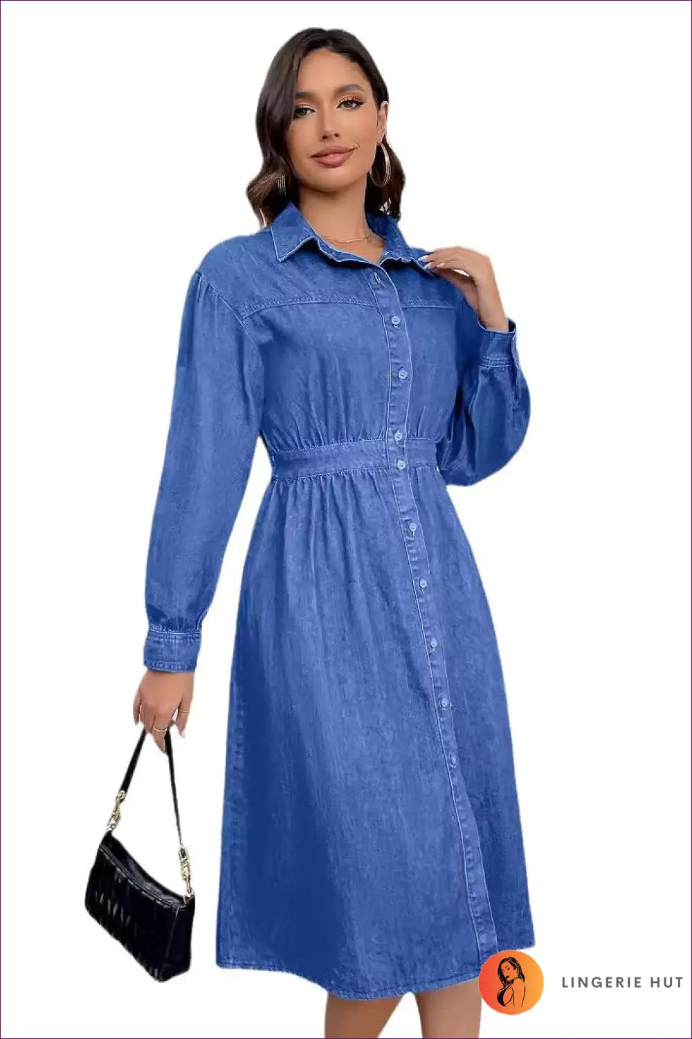 Shirt Dress with Button Front - Weekend Wanderer - Lingerie Hut - A-line • All Season • Autumn • Casual • Cotton