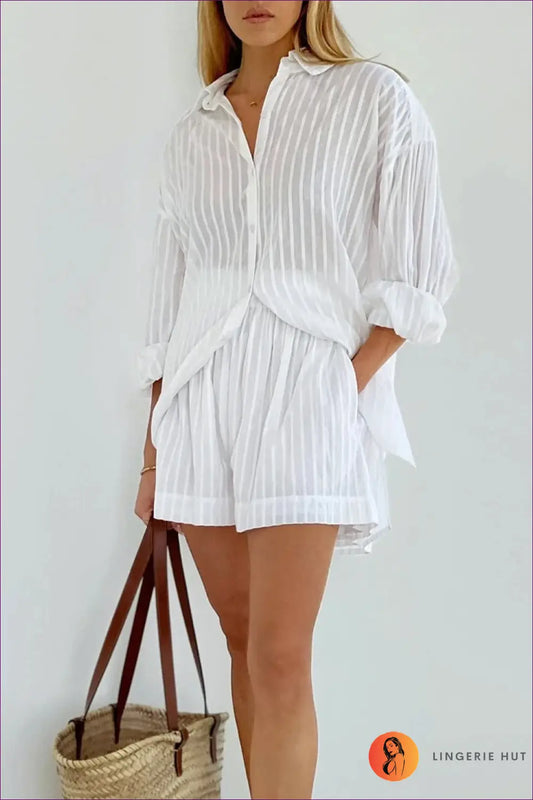 Shirt Dress with Oversized Fit - Effortless Everyday Style - s / White - Lingerie Hut - Autumn • Casual • Cotton