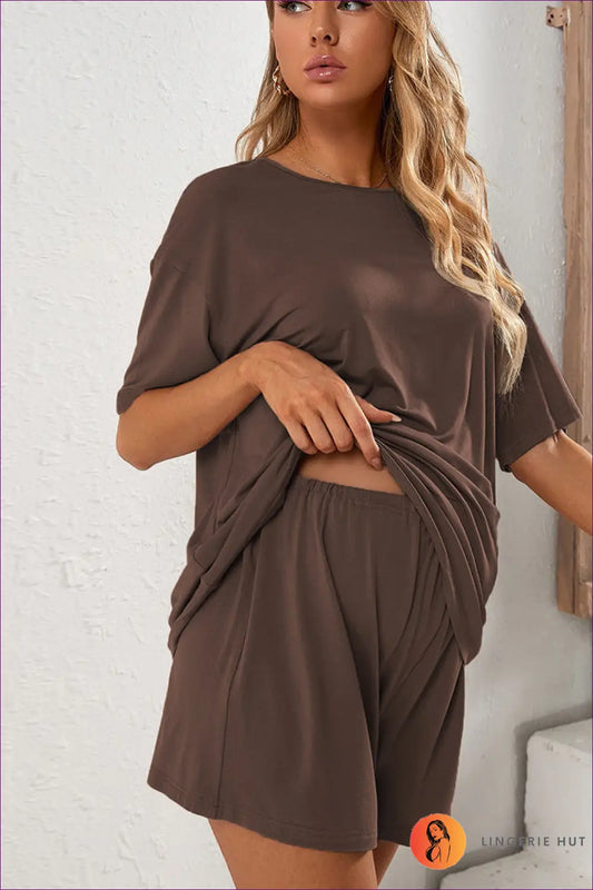 Loungewear Shorts Set - Effortless Everyday Ease - Lingerie Hut - All Season • Casual • co Ord • Header-fixed