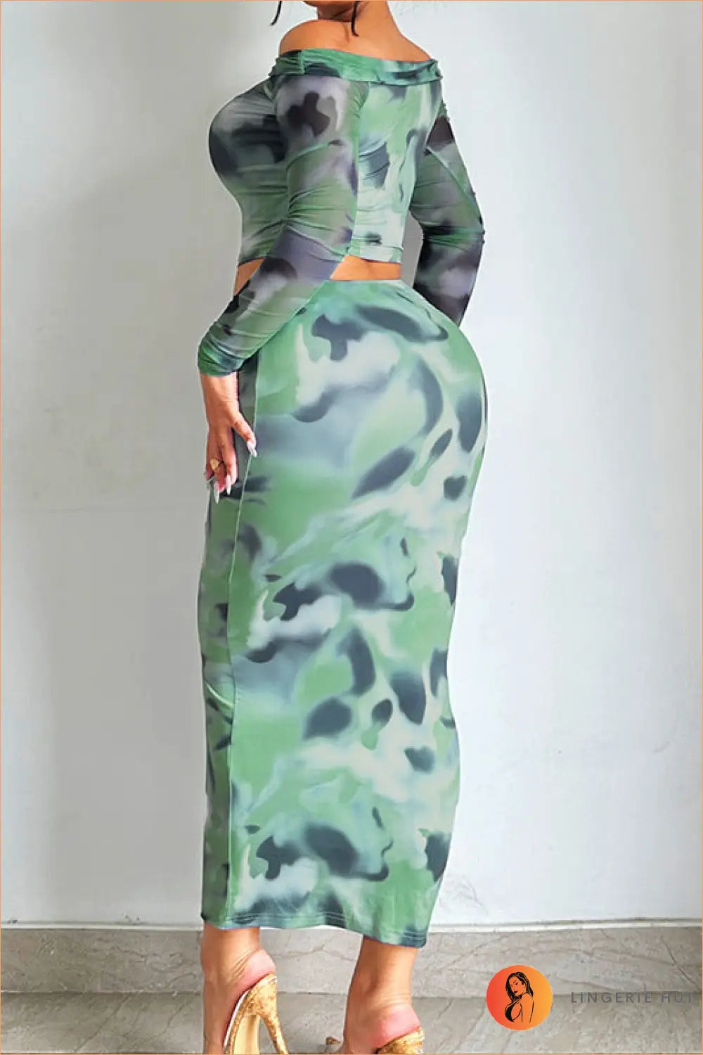 Off-shoulder co Ord Set - the one They’ll Ask About - Clothing • Crop • Top • Cutout - Lingerie Hut