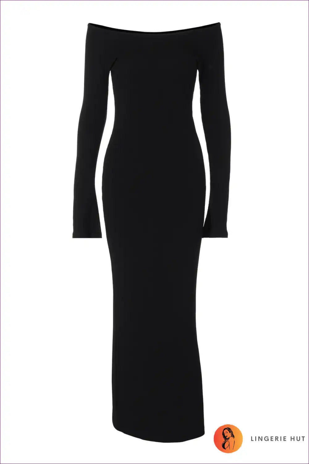 Off Shoulder Ribbed Maxi Dress - Sleek Autumn Evenings for Autumn, Bodycon, Casual, Dresses, Evening Wear