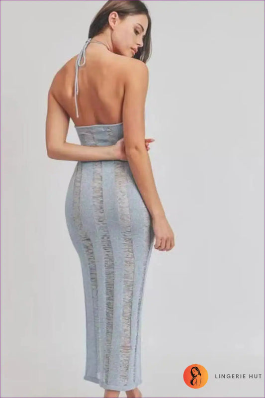 Sleek Silver Jersey Dress - Modern Glam