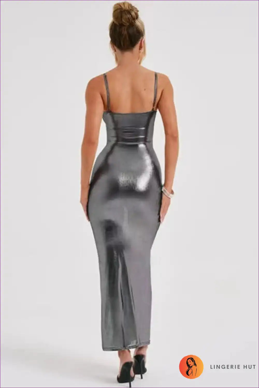 Sleek Silver Satin Maxi Dress - Radiate Luxe Glamour for Bodycon, Date Night, Dress, Glamour,