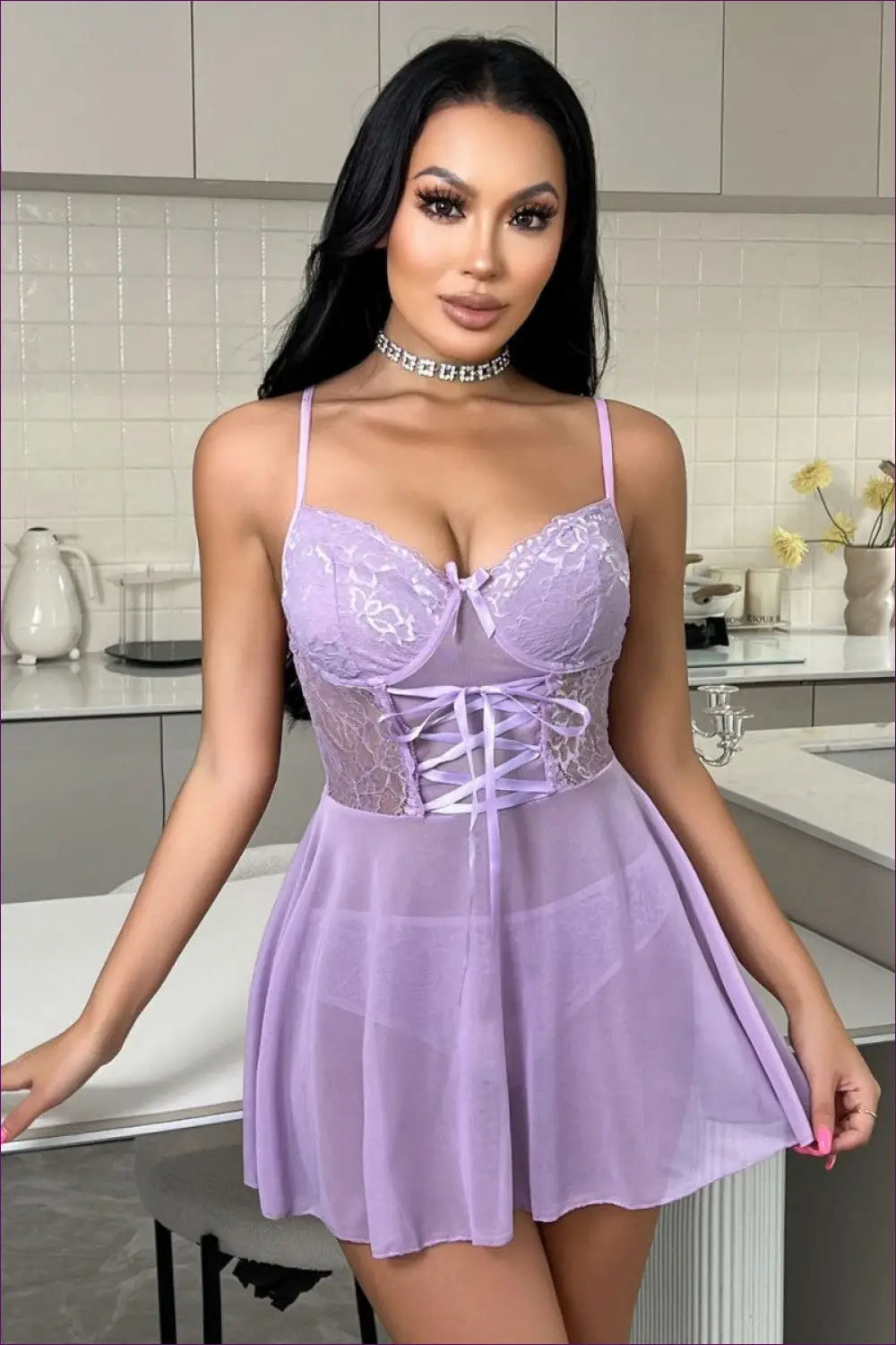 Corset Lacing Slip Dress