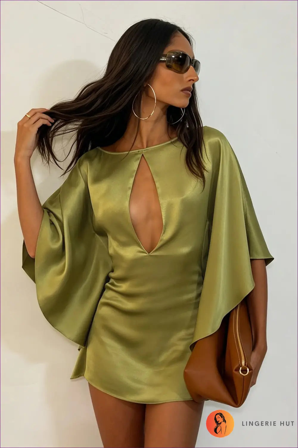 Slip Dress with Cutout Detail - Sunlit Ease - Satin - Casual • Cotton • Dresses • Everyday - Lingerie Hut